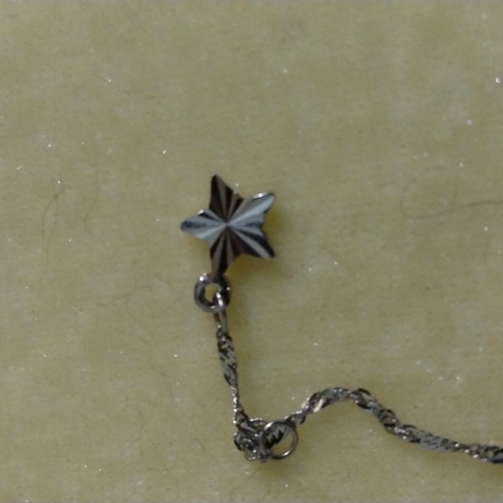 14KT WHITE Gold Star and Moon Ankle Bracelet EUC - Picture 6 of 7